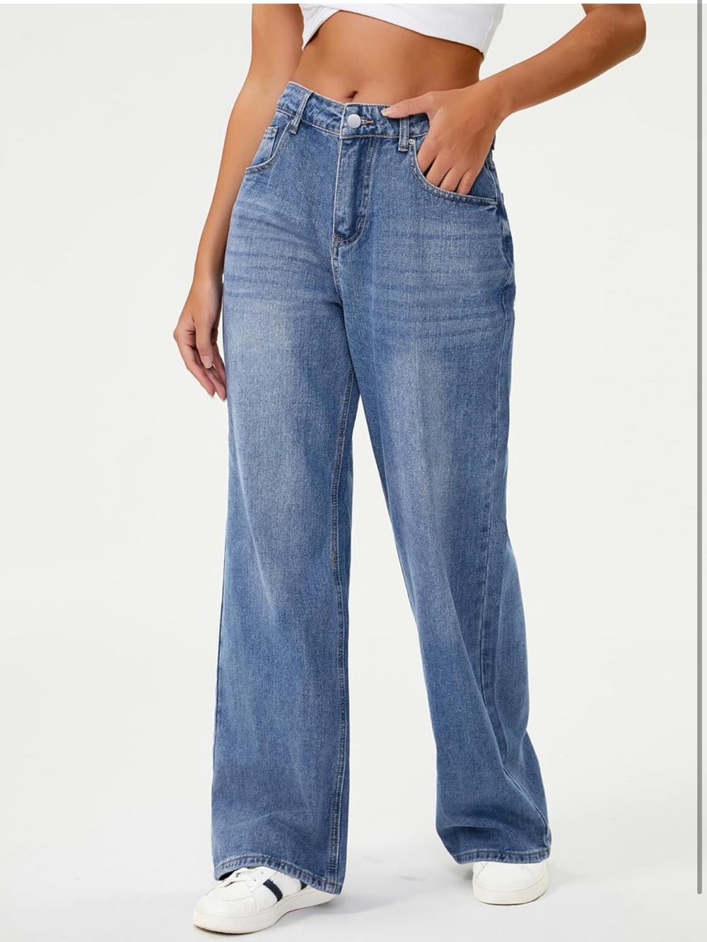 HDLTE Women's High Waist Baggy Jeans